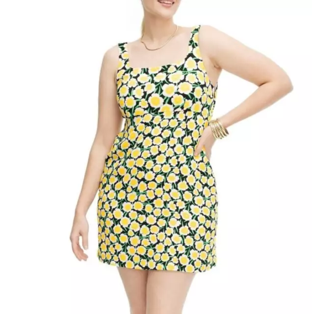 Diane Von Furstenberg x Target Size 10 Yellow Poppy Mini Shift Dress NWT NEW