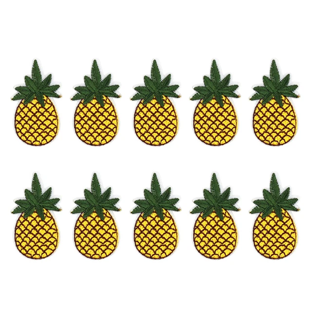 10pcs Kleidungsstücke Cartoon Hawaii Ananas Muster Nähen Abzeichen Hut Jeans