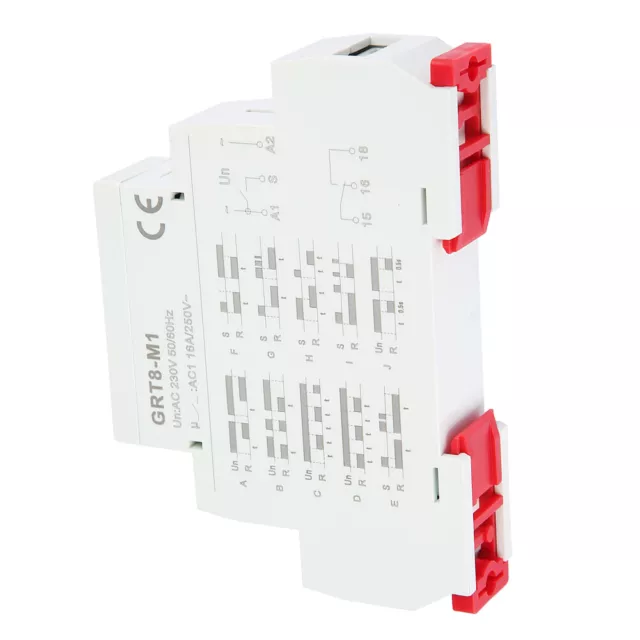 GRT8-M1 Multifunctional Delay Time Relay W/ 10 Functions DIN Rail Mount AC 230V