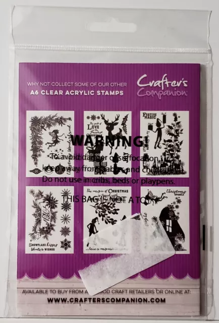CRAFTER'S COMPANION SNOWFLAKE Kisses Clear Acrylic Stamps Set $6.00 ...