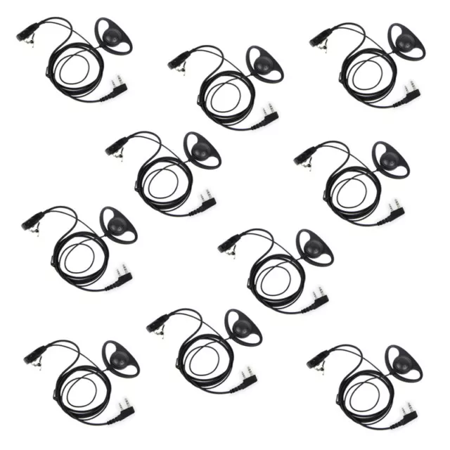 10 x FBI 2-Pin Headset Earpiece for Kenwood Puxing Baofeng Wouxun HYT TYT Radio