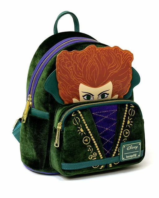 LOUNGEFLY DISNEY HOCUS Pocus Velvet Cosplay Winifred mini Backpack New