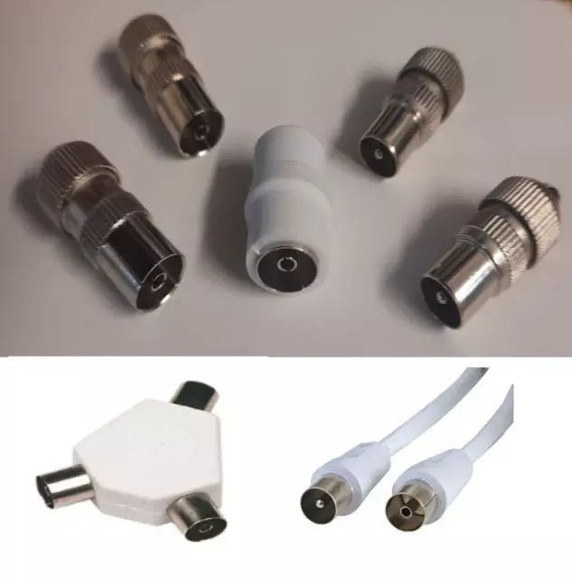 Tv Aerial Coax Connectors Leads Extension Kits Splitters Couplers Metal