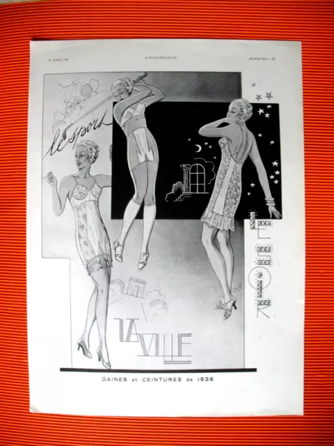 Sir Sheaths & Belts Sport In Vogue Ad 1936 Press Release