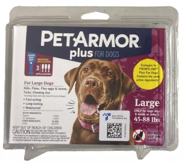 PetArmor Plus Flea & Tick Treatment for Large Dogs (45-88lbs) - 3 Month Supply