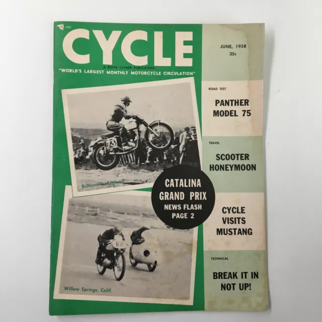 VTG Cycle Magazine June 1958 The Catalina Grand Prix News Flash No Label