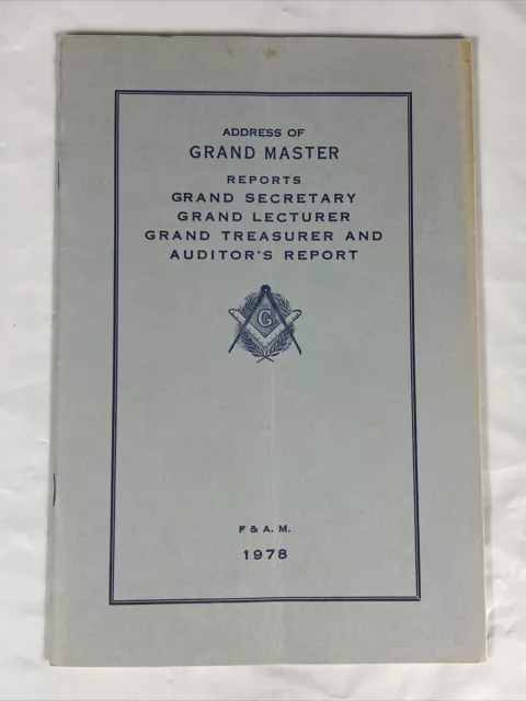 Jackson Mississippi 1978 Mississippi Masonic Grand Master Lecture Law Committee