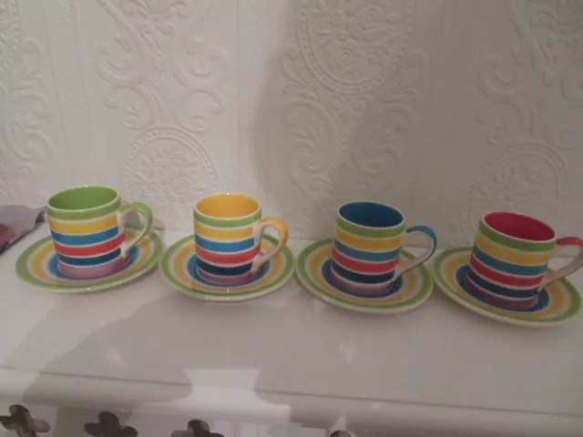 Whittard of Chelsea Set of Four  Expresso Cups and Saucers