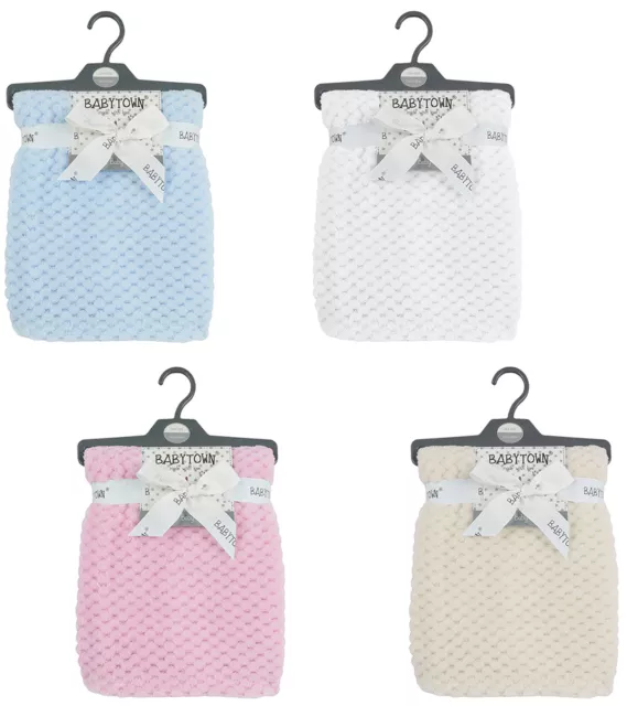 Baby Jungen Mädchen Waffel Vlies Strickdecke Kinderbett Kinderwagen Decke Halstuch Bettdecke
