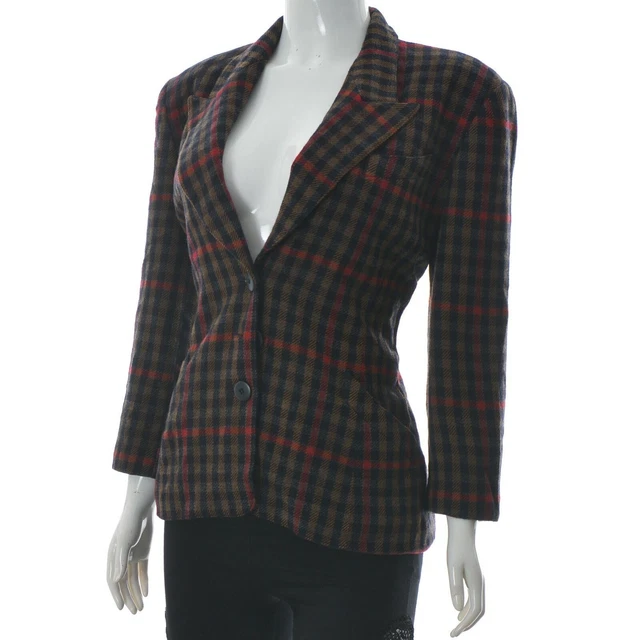 Veste Blazer En Laine ESCADA By Margaretha Ley - Taille 40, Couleur Rouge, Style Vintage - Occasion Très Bon état