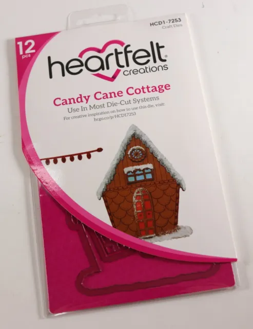 NEW - Heartfelt Creations " Candy Cane Cottage " Craft Dies HCD1-7253