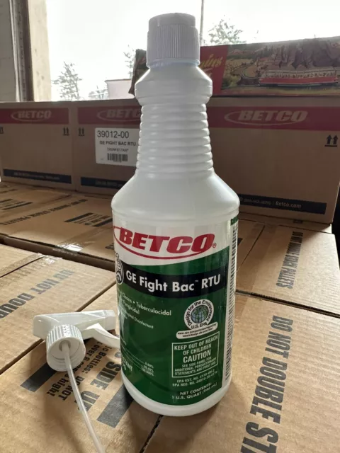 Case Of 12 32 oz Bottles Betco GE Fight Bac RTU Disinfectant P/N 390