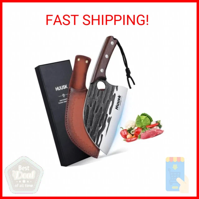 Huusk Japan Knives, Upgraded Serbian Chef Knife Japanese Meat Cleaver Knife for