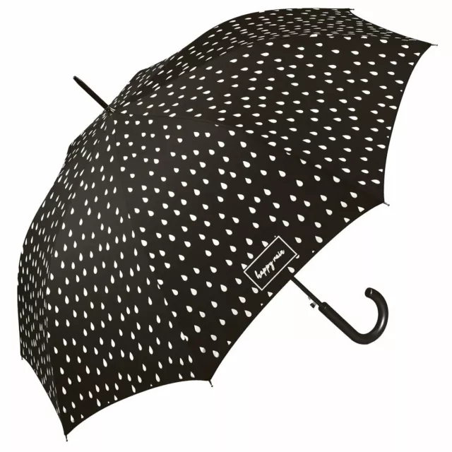 happy rain Stockschirm Damenregenschirm Wetlook Farbwechsel Automatik Schwarz