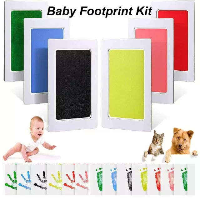 Newborn Baby Footprint Handprint Photo Frame Kit Safe Inkless Wipe Gift Pet Paw