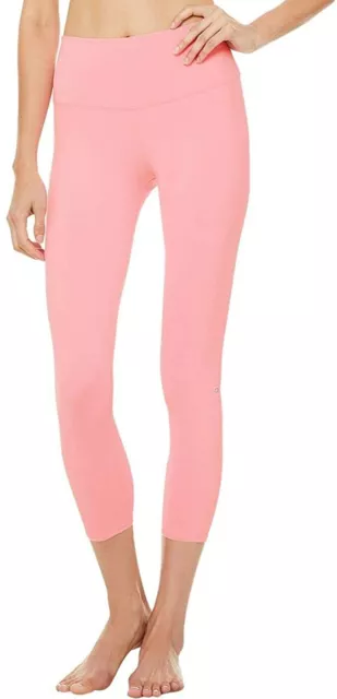 ALO Womens 7/8 High Waist Airbrush Leggings Macaron Pink Size Medium -