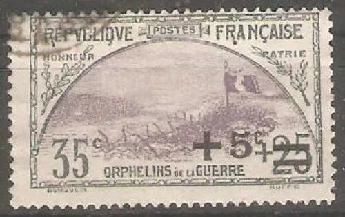 France - 1922 War Orphans Fund Sg392 5c on 35c+25c Used