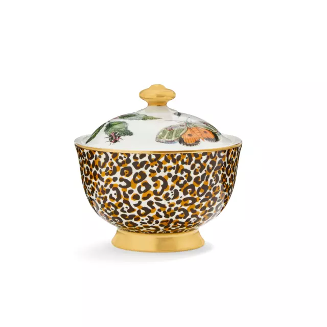 New Spode Creatures of Curiosity Leopard Sugar Bowl with 22ct Gold Material