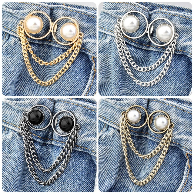 Skirt Button Buckle Button Detachable Waist 1Pair Metal Trousers Adjustment