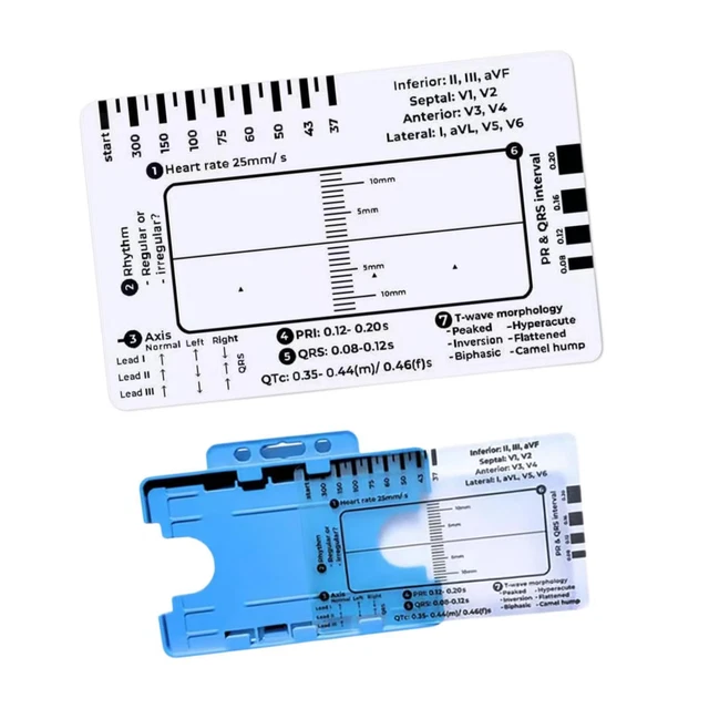 ECG 7 STEP Ruler ECG Reference Guide Electrocardiogram Measuring Scale ...