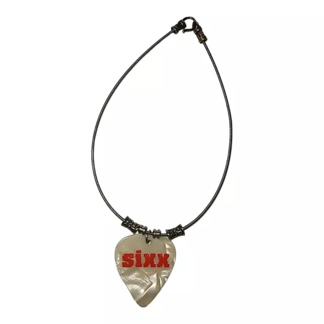 Nikki Sixx Motley Crue Guitar Pick Charm Guitar String Bracelet 9.5" Men's Size