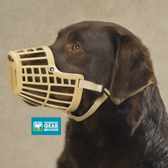 LARGE DOG Quick Fit/Release Adjustable Training Safety HEAVY DUTY BASKET MUZZLE