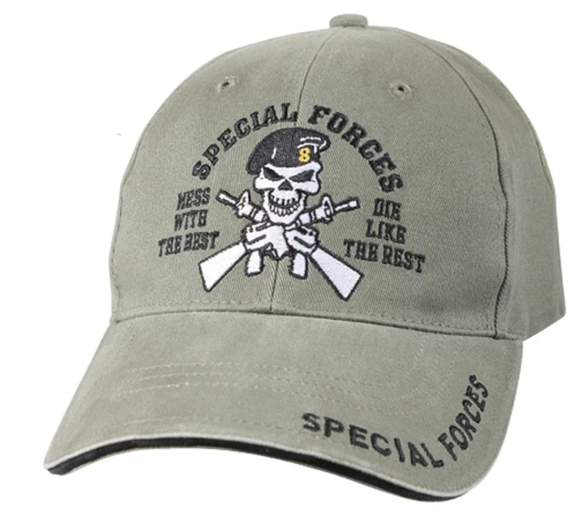 US ARMY SPECIAL FORCES Ball Cap Olive Skull Beret Ranger Airborne OD