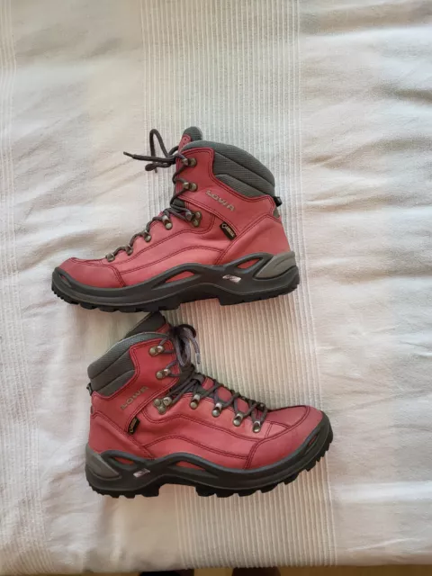 LOWA Renegade gtx mid damen rot - Wanderstiefel aus Leder mit neuer Decksohle