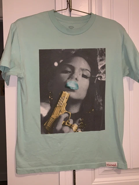 Diamond Supply Co X Cassie Photo White T Shirt Gold Pistol Size M Sea Foam Green Diamond Supply Co X Cassie Photo White T Shirt Gold Pistol Size M Sea Foam Green