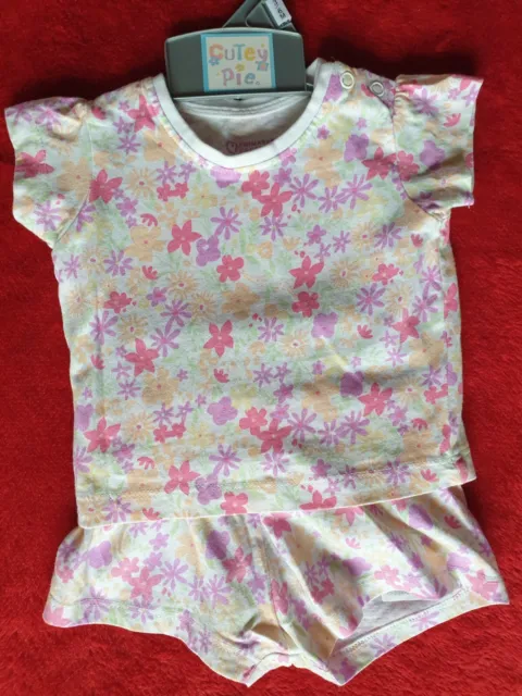 Baby Girls Top And Shorts Size 0-3 Brand Primark Excellent Condition