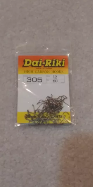 Dai-Riki Hooks #305 Size 12... 50 pack hook DRY Fly Tying Fishing