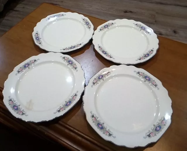 Fine China Dinner Plates Lido W S George Canarytone Rare  set of 4