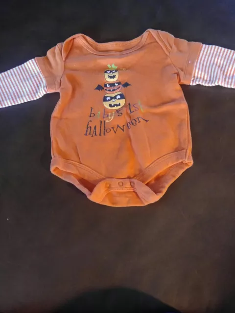 Baby's 1st Halloween Boy Girl orange 0 3 M Month Bodysuit long sleeve