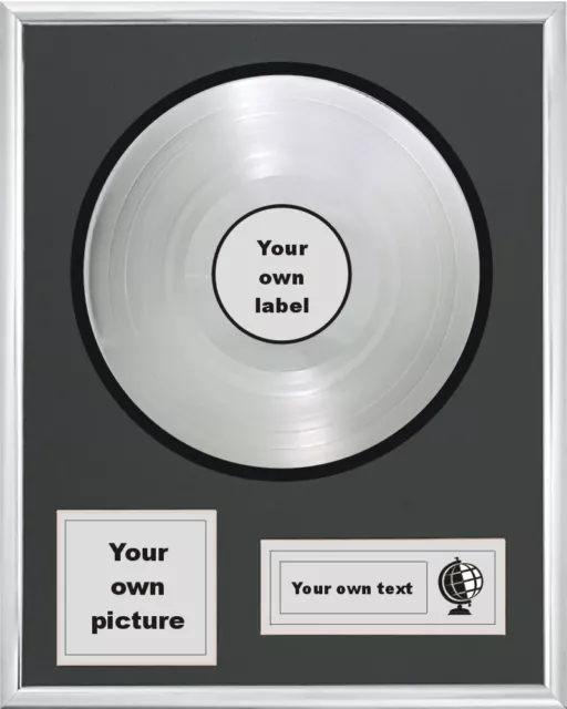 Your Own Personalised 12" Platinum / Silver Disc Lp Record Award Presentation