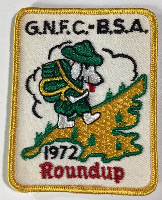 BSA BOY SCOUTS OF AMERICA Patch Vtg 1972 Roundup Dog Hike Niagra NY Cheektowaga