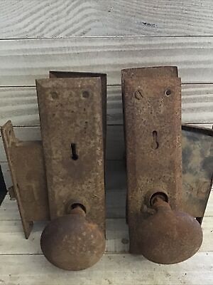 Antique Set of 2 Lock Sets And Matching Door Knobs Rusty Sargent USA