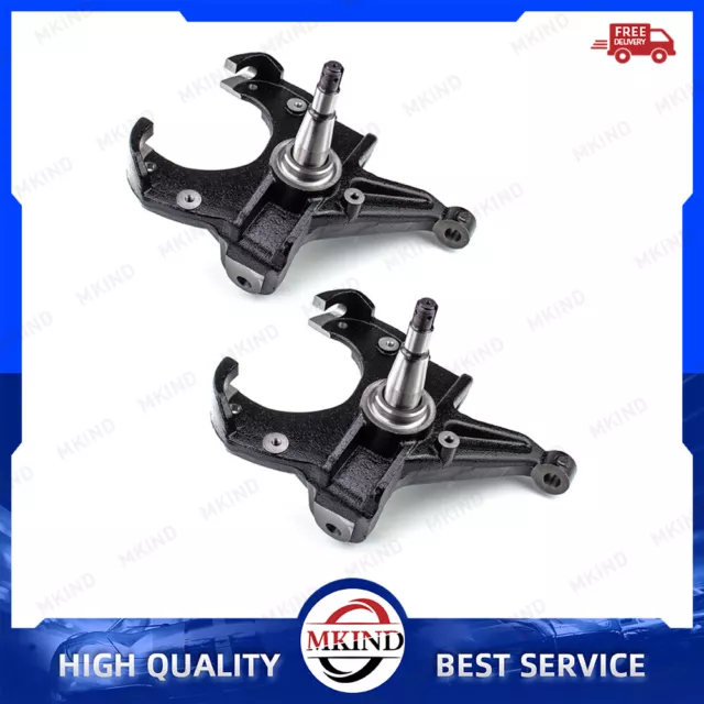 For 1973-1987 Chevy C10 w/1.25" Rotor 2WD 2.5" Front Drop Spindles Lowering Kit