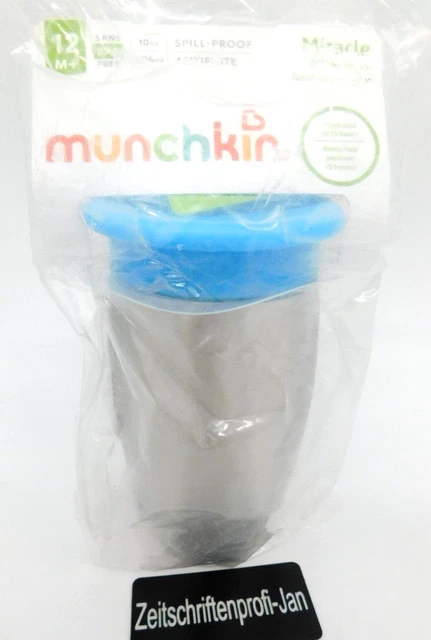 Munchkin Miracle 360°- Edelstahl-Trinkbecher für Babys und Kleinkinder blau