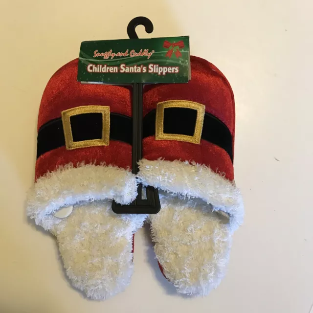 Christmas Santa Pantofole Bambini Dan Dee Slip IN Antiscivolo Sm 5-6