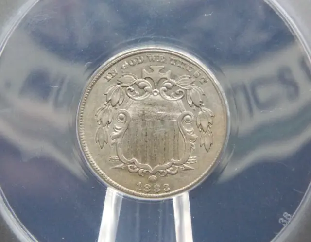 1883/2 Shield Nickel FS-305 5c ANACS AU50 #634 *KEY* About Uncirculated ECC&C