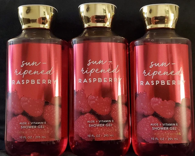 3 Bath and Body Works Sun Ripened Raspberry Shower Gel Wash FAST FREE SHIPPING