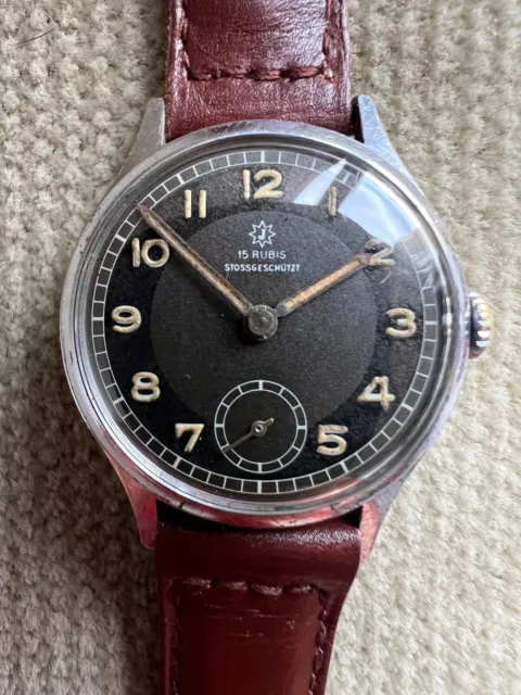 Vintage Junghans Armbanduhr Cal. Junghans J 98 - 31 mm ca. 1940 not working