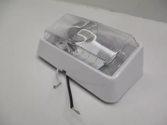 White Clear LED 12V RV Camper Trailer Porch Security Light / Angled White Base