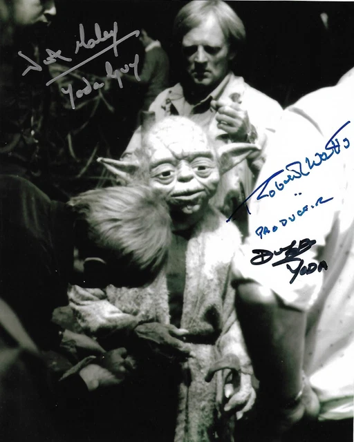 Star Wars Robert Watts, Deep Roy and Nick Maley, Yoda Multi Signed 10 x8 Photo