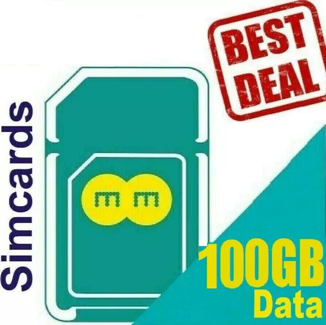 💥 100GB Data EE Pay as you go SIM Card for Modem iPad Dongle Tablet Mobile PS4!