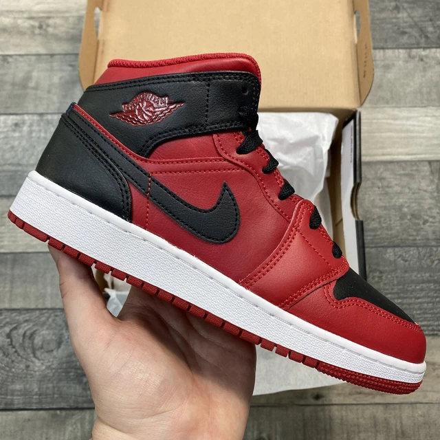 Nike Air Jordan 1 Mid Trainers Gs Reverse Bred Size Uk6 Us7Y Eur40