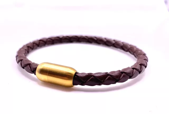 Armband Herren Damen Leder Braun geflochten schmal dünn Geschenk Geburtstag bday