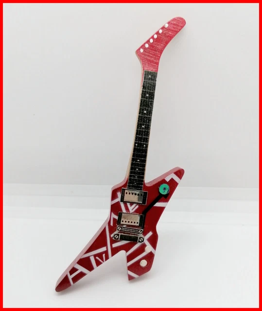 Eddie Van Halen Frankenstein Réplique de mini guitare à collectionner Rouge/blanc : Eddie Van Halen, Van Halen