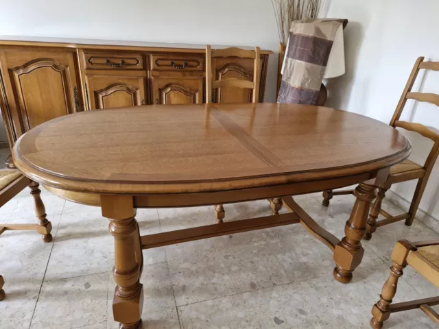 table ovale bois avec 2 rallonges