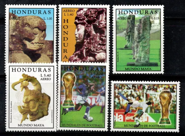 Honduras 1998 Mi. 1409-1414 Nuovo ** 100% Posta Aerea Maya, Mondiali di calcio